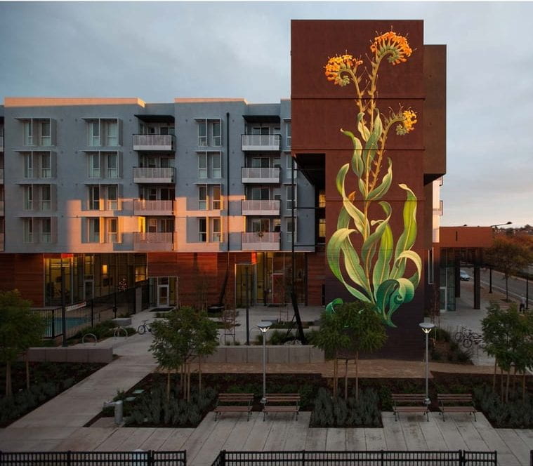 Wildflower Mural in urban context